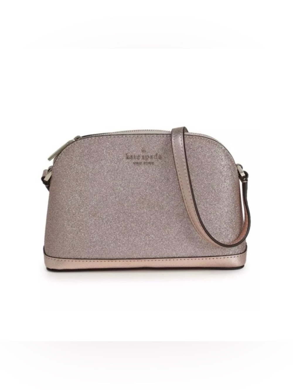Kate Spade Rose Gold Tinsel Sparkly Dome Crossbody Bag